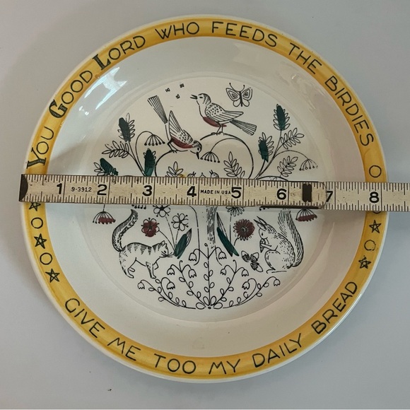 Stavangerflint Norway Childs Blessing Plate Tree Feed the Birdies Ann Lofthus - Picture 6 of 7